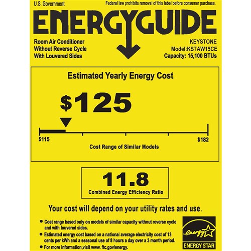 Keystone Energy Star 15,100 BTU 115V Window/Wall Air Conditioner with Follow Me LCD Remote Control | KSTAW15CE Keystone Energy Star 15,100 BTU 115V Window/Wall Air Conditioner with Follow Me LCD Remote Control | KSTAW15CE