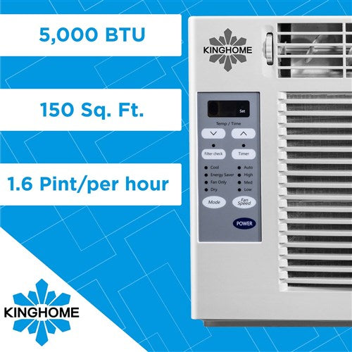 Kinghome - 5,000 BTU Window Air Conditioner with Electronic Controls, Energy Star | KHW05BTE Kinghome - 5,000 BTU Window Air Conditioner with Electronic Controls, Energy Star | KHW05BTE