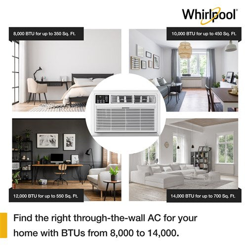 Whirlpool - 10,000 BTU Through the Wall AC, Electronic Controls, 230/208V | WHAT102-2BW Whirlpool - 10,000 BTU Through the Wall AC, Electronic Controls, 230/208V | WHAT102-2BW