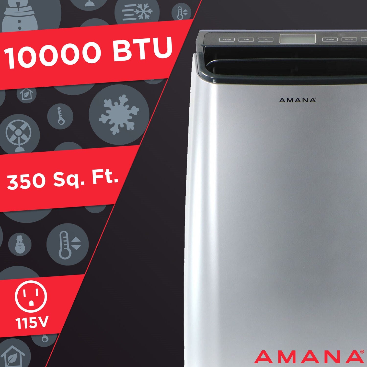 Amana - 10,000 BTU Portable AC - Portable - AMAP101AW-2 Amana - 10,000 BTU Portable AC - Portable - AMAP101AW-2