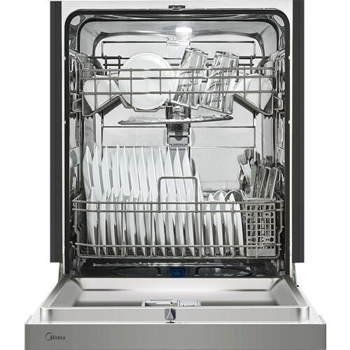 Midea - 24" Front Control Dishwasher, 52 dBA, Hybrid Tub - Stainless - MDF24P1BST Midea - 24" Front Control Dishwasher, 52 dBA, Hybrid Tub - Stainless - MDF24P1BST