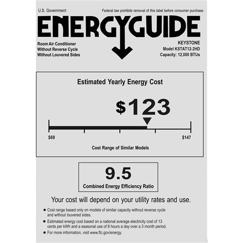 Keystone - 12, 000 BTU Through the Wall Heat/Cool, R32 | KSTAT12-2HD Keystone - 12, 000 BTU Through the Wall Heat/Cool, R32 | KSTAT12-2HD