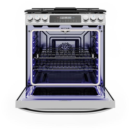 Midea - 6.1 CF / 30" Gas Range, Convection, Wi-Fi - Stainless - MGS30S4AST Midea - 6.1 CF / 30" Gas Range, Convection, Wi-Fi - Stainless - MGS30S4AST
