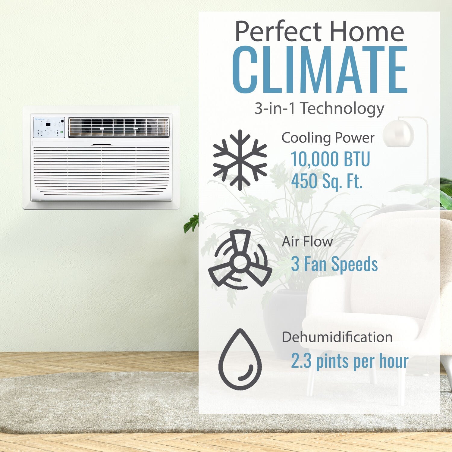 Keystone - 10,000 BTU Through the Wall Air Conditioner,EStar,230V, R32 Thru-the-Wall - KSTAT10-2D Keystone - 10,000 BTU Through the Wall Air Conditioner,EStar,230V, R32 Thru-the-Wall - KSTAT10-2D