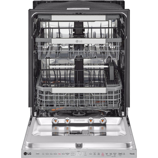 LG - 24" Top Control Dishwasher, 42dB, Smart WiFi, Quad Wash Pro, Dynamic Dry Dishwashers - LDPH7972S