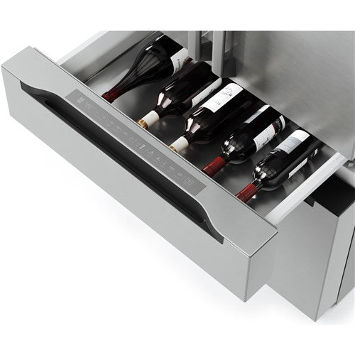Midea - 22 CF Stainless Steel Counter-Depth 4-Door French Door Dispenser Wi-Fi - MRQ22D7AST Midea - 22 CF Stainless Steel Counter-Depth 4-Door French Door Dispenser Wi-Fi - MRQ22D7AST