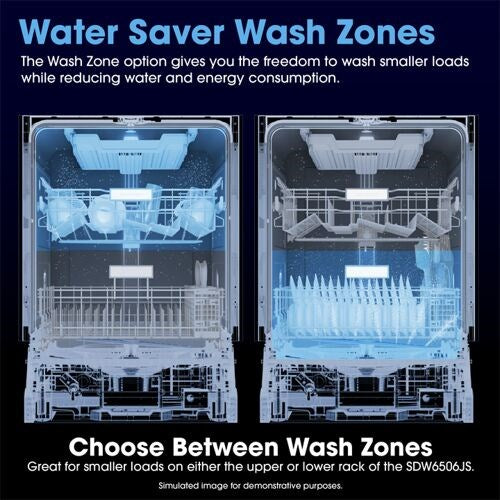 Sharp - 24" Dishwasher, 49 dBA, 3rd Rack - SDW6506JS Sharp - 24" Dishwasher, 49 dBA, 3rd Rack - SDW6506JS