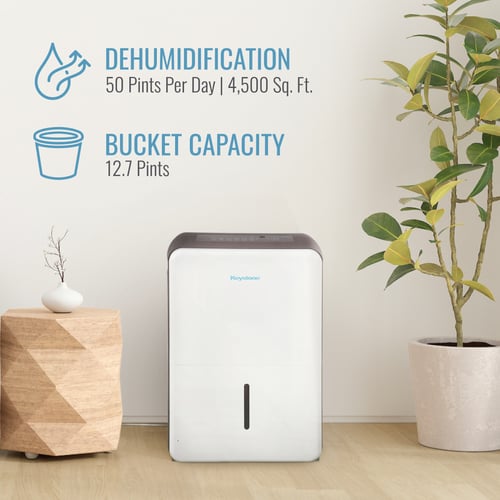 KEYSTONE - 50 Pint Dehumidifier with Built-in Pump, Energy Star, R32 - White - KSTAD506PF KEYSTONE - 50 Pint Dehumidifier with Built-in Pump, Energy Star, R32 - White - KSTAD506PF