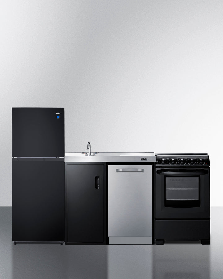 Summit - 80" Wide All-In-One Kitchenette with Range and Dishwasher Summit - 80" Wide All-In-One Kitchenette with Range and Dishwasher