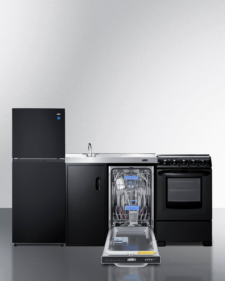 Summit - 80" Wide All-In-One Kitchenette with Range and Dishwasher Summit - 80" Wide All-In-One Kitchenette with Range and Dishwasher