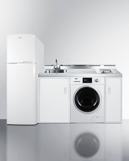 Summit - 83" Wide All-In-One Kitchenette with Washer/Dryer Combo