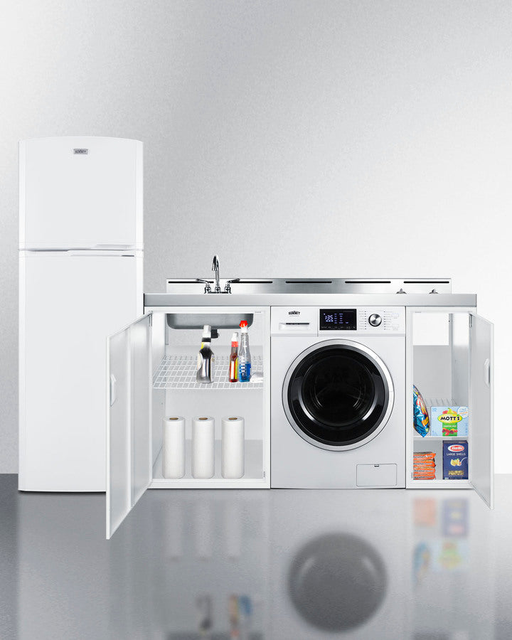 Summit - 83" Wide All-In-One Kitchenette with Washer/Dryer Combo Summit - 83" Wide All-In-One Kitchenette with Washer/Dryer Combo