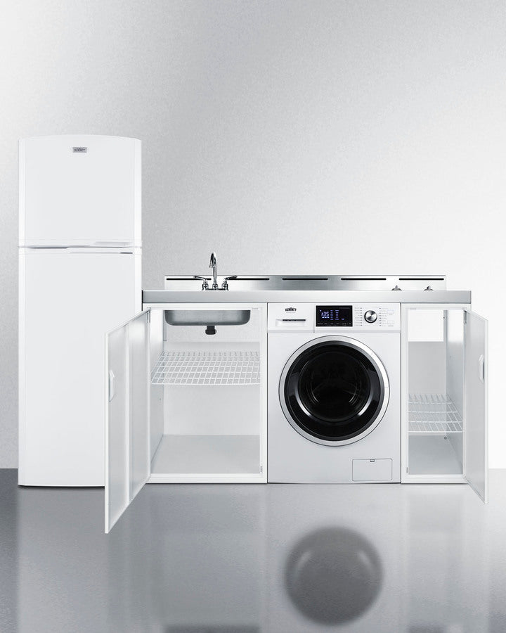 Summit - 83" Wide All-In-One Kitchenette with Washer/Dryer Combo Summit - 83" Wide All-In-One Kitchenette with Washer/Dryer Combo