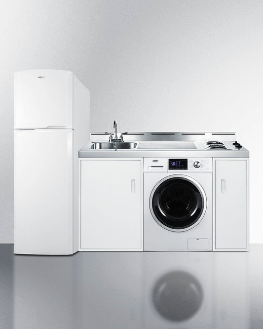 Summit - 83" Wide All-In-One Kitchenette with Washer/Dryer Combo