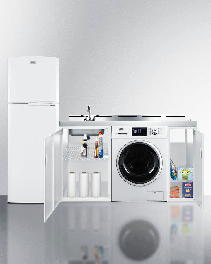 Summit - 83" Wide All-In-One Kitchenette with Washer/Dryer Combo Summit - 83" Wide All-In-One Kitchenette with Washer/Dryer Combo