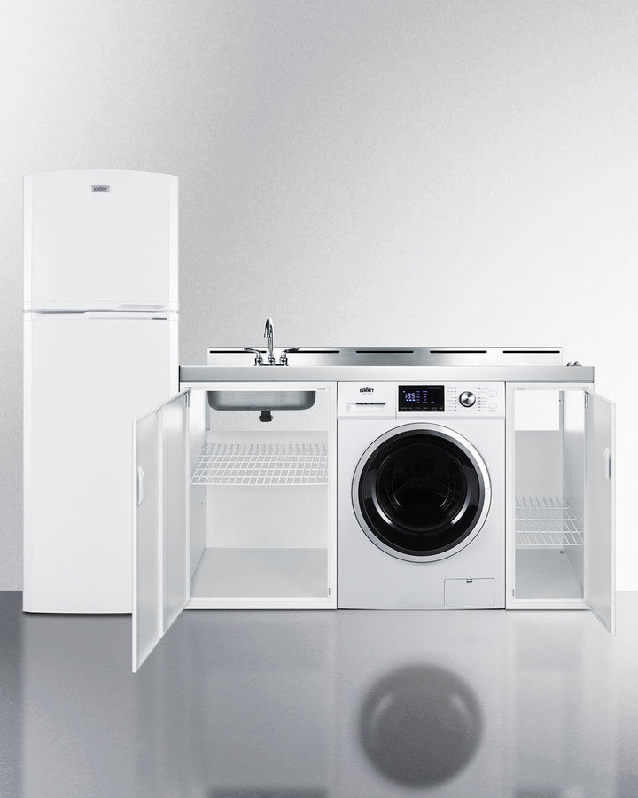 Summit - 83" Wide All-In-One Kitchenette with Washer/Dryer Combo Summit - 83" Wide All-In-One Kitchenette with Washer/Dryer Combo