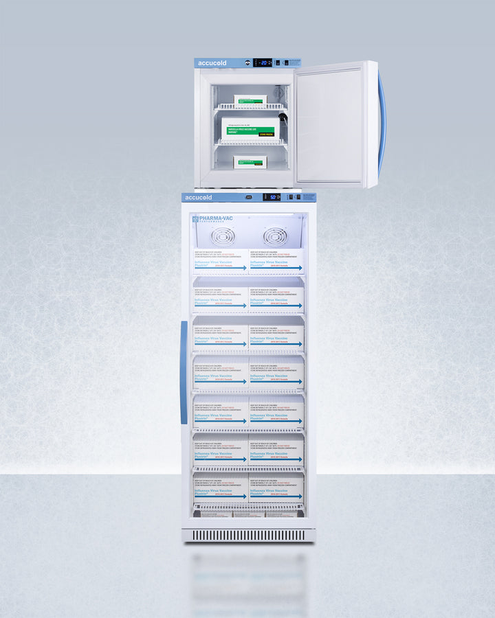 Summit - Performance Series Pharma-Vac stacked vaccine refrigerator/freezer combination - ARG12PV-AFZ1PVSTACK Summit - Performance Series Pharma-Vac stacked vaccine refrigerator/freezer combination - ARG12PV-AFZ1PVSTACK