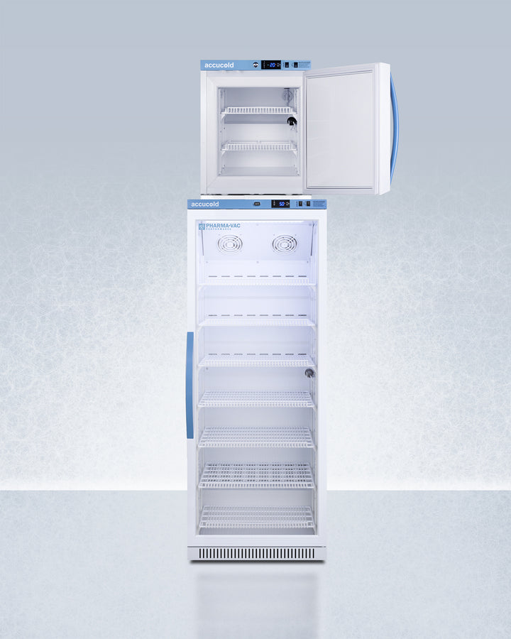 Summit - Performance Series Pharma-Vac stacked vaccine refrigerator/freezer combination - ARG12PV-AFZ1PVSTACK Summit - Performance Series Pharma-Vac stacked vaccine refrigerator/freezer combination - ARG12PV-AFZ1PVSTACK