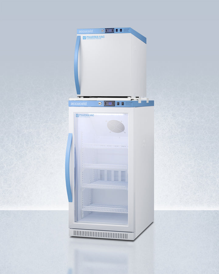 Summit - Performance Series Pharma-Vac stacked vaccine refrigerator/freezer combination - ARG31PVBIADA-AFZ1PVSTACK Summit - Performance Series Pharma-Vac stacked vaccine refrigerator/freezer combination - ARG31PVBIADA-AFZ1PVSTACK