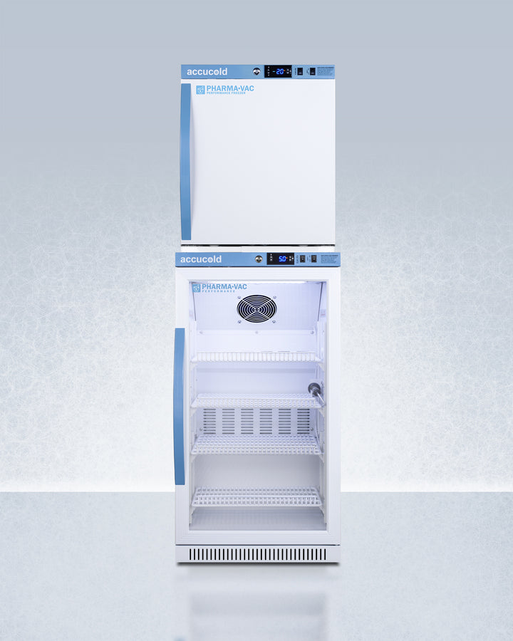Summit - Performance Series Pharma-Vac stacked vaccine refrigerator/freezer combination - ARG31PVBIADA-AFZ1PVSTACK Summit - Performance Series Pharma-Vac stacked vaccine refrigerator/freezer combination - ARG31PVBIADA-AFZ1PVSTACK