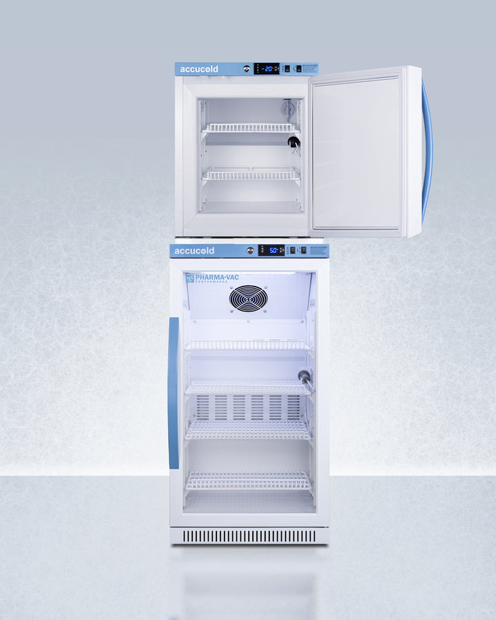 Summit - Performance Series Pharma-Vac stacked vaccine refrigerator/freezer combination - ARG31PVBIADA-AFZ1PVSTACK Summit - Performance Series Pharma-Vac stacked vaccine refrigerator/freezer combination - ARG31PVBIADA-AFZ1PVSTACK