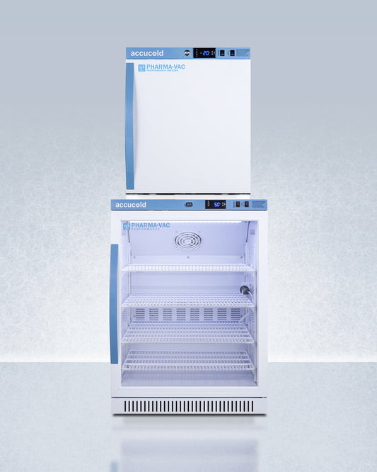 Summit - Performance Series Pharma-Vac stacked vaccine refrigerator/freezer combination - ARG6PV-AFZ1PVSTACK