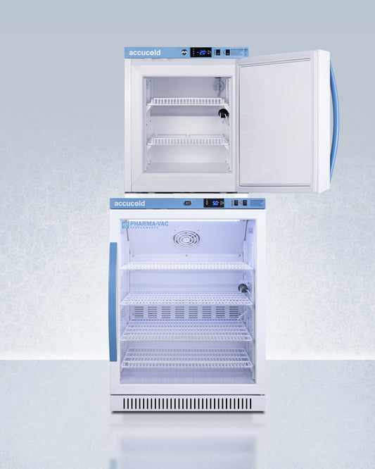 Summit - Performance Series Pharma-Vac stacked vaccine refrigerator/freezer combination - ARG6PV-AFZ1PVSTACK
