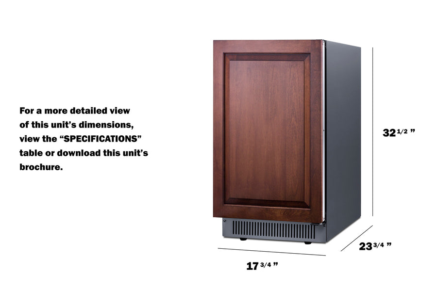 Summit - 18" wide outdoor clear icemaker in ADA height - BIM182OSADAIF Summit - 18" wide outdoor clear icemaker in ADA height - BIM182OSADAIF