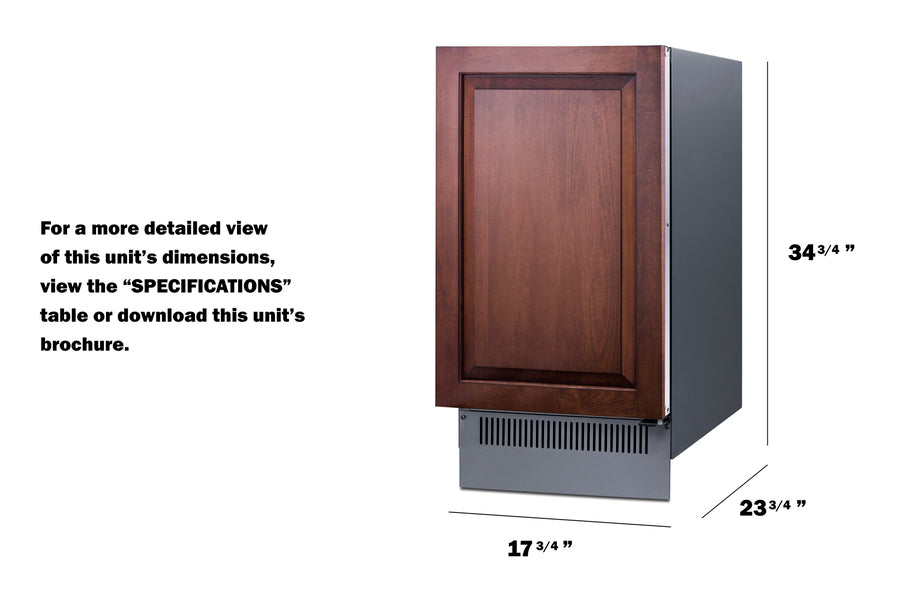 Summit - 18" wide outdoor clear icemaker - BIM182IF Summit - 18" wide outdoor clear icemaker - BIM182IF