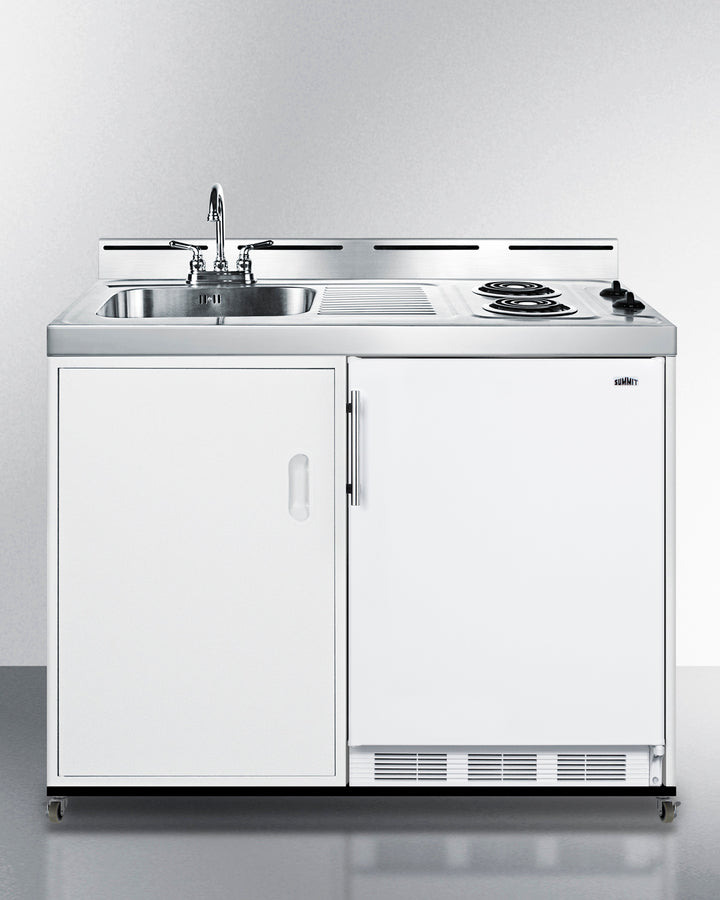 Summit - 48" Wide Mobile All-In-One Kitchenette, No Plumbing Needed - Coil Burner Summit - 48" Wide Mobile All-In-One Kitchenette, No Plumbing Needed - Coil Burner