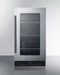 Summit - 18" wide built-in beverage center with seamless stainless steel trimmed glass door and stainless steel wrapped cabinet - CL181WBVCSS