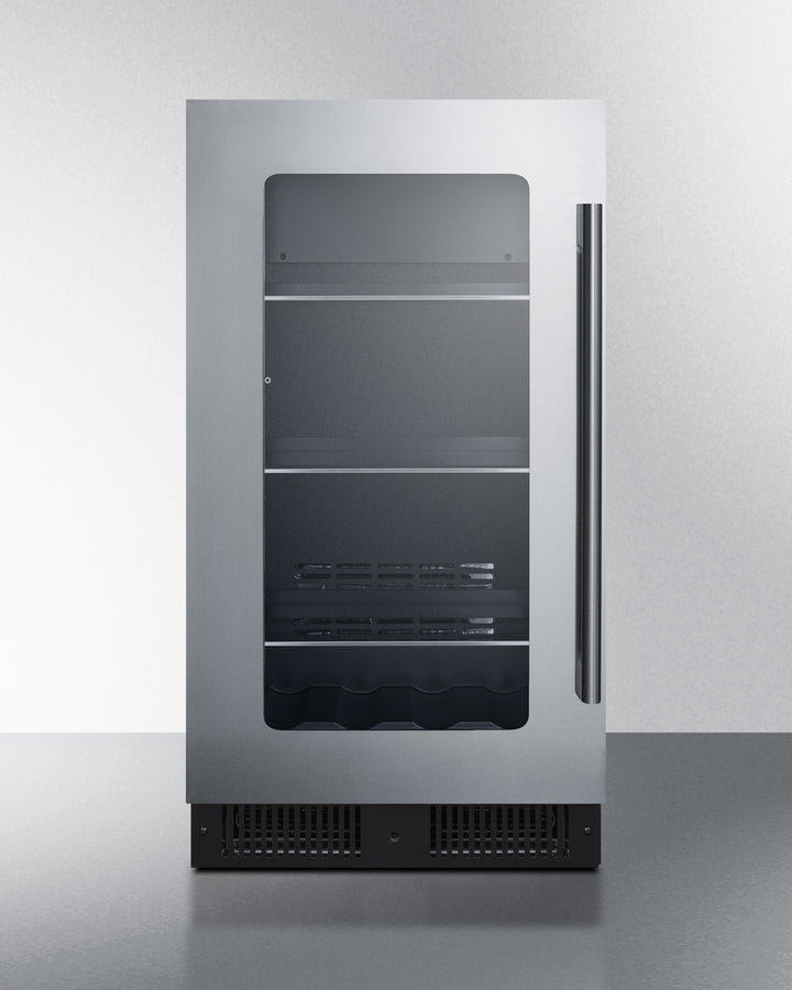Summit - 18" wide built-in beverage center with seamless stainless steel trimmed glass door and stainless steel wrapped cabinet - CL181WBVCSS Summit - 18" wide built-in beverage center with seamless stainless steel trimmed glass door and stainless steel wrapped cabinet - CL181WBVCSS