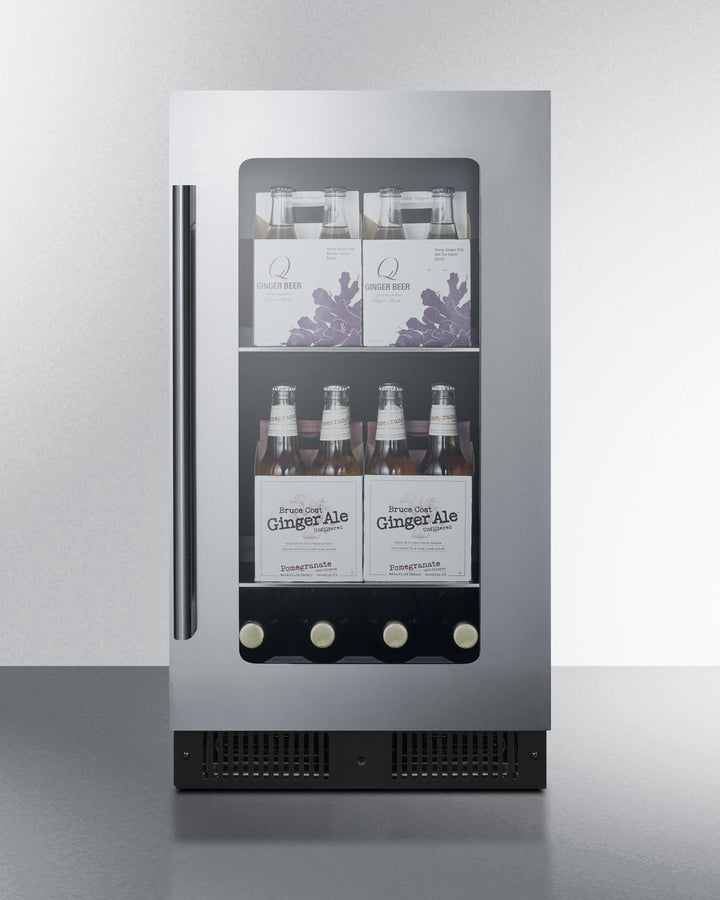 Summit - 18" wide built-in beverage center with seamless stainless steel trimmed glass door and stainless steel wrapped cabinet - CL181WBVCSS Summit - 18" wide built-in beverage center with seamless stainless steel trimmed glass door and stainless steel wrapped cabinet - CL181WBVCSS