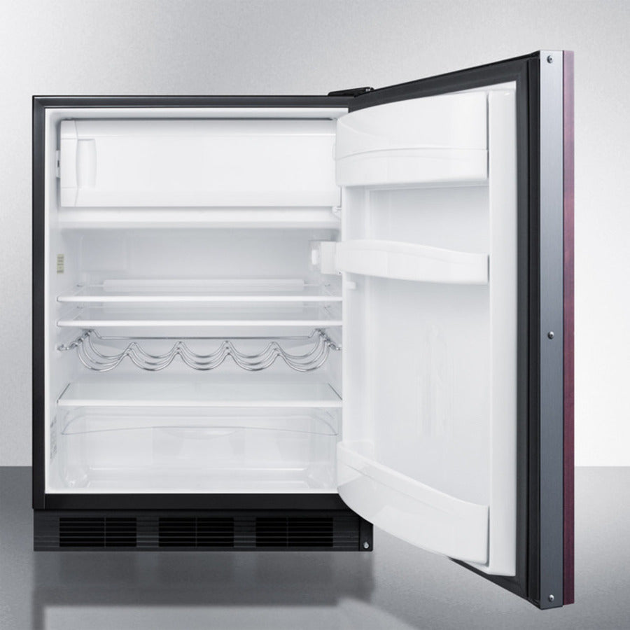 Summit - ADA compliant, undercounter refrigerator-freezer for residential use, cycle defrost with deluxe interior, panel-ready door, and black cabinet - CT663BKIFADA Summit - ADA compliant, undercounter refrigerator-freezer for residential use, cycle defrost with deluxe interior, panel-ready door, and black cabinet - CT663BKIFADA