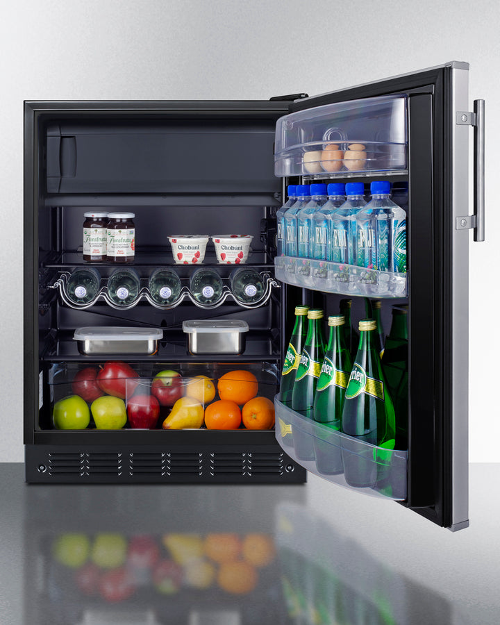 Summit - 24" wide ADA height European refrigerator-freezer - CT66BK2SSADA Summit - 24" wide ADA height European refrigerator-freezer - CT66BK2SSADA