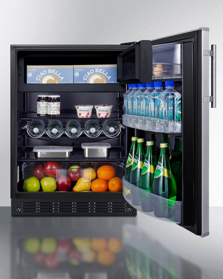 Summit - 24" wide ADA height European refrigerator-freezer - CT66BK2SSADA Summit - 24" wide ADA height European refrigerator-freezer - CT66BK2SSADA