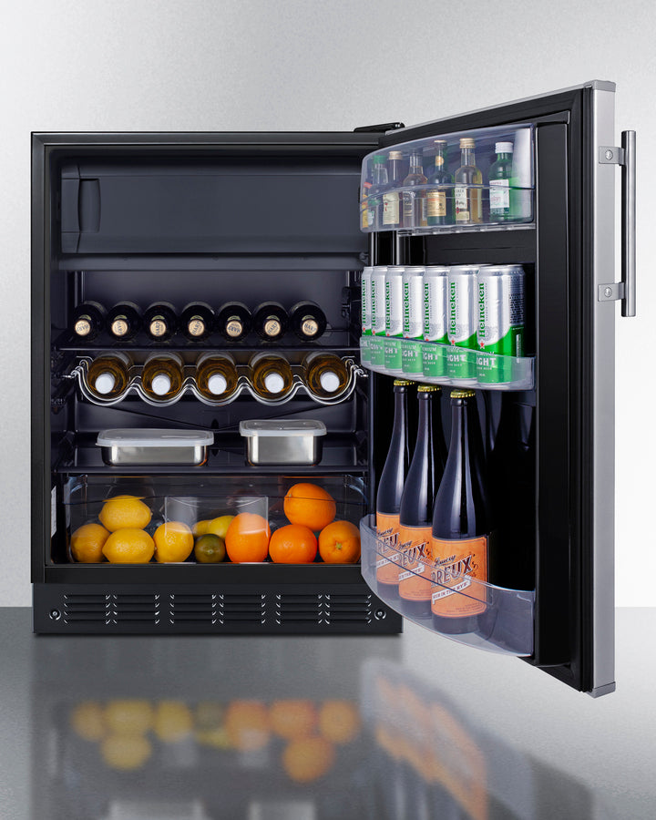 Summit - 24" wide ADA height European refrigerator-freezer - CT66BK2SSADA Summit - 24" wide ADA height European refrigerator-freezer - CT66BK2SSADA