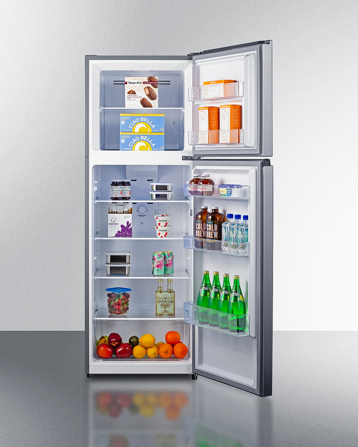 Summit - 24" wide top freezer refrigerator in stainless steel look - FF1142PL Summit - 24" wide top freezer refrigerator in stainless steel look - FF1142PL
