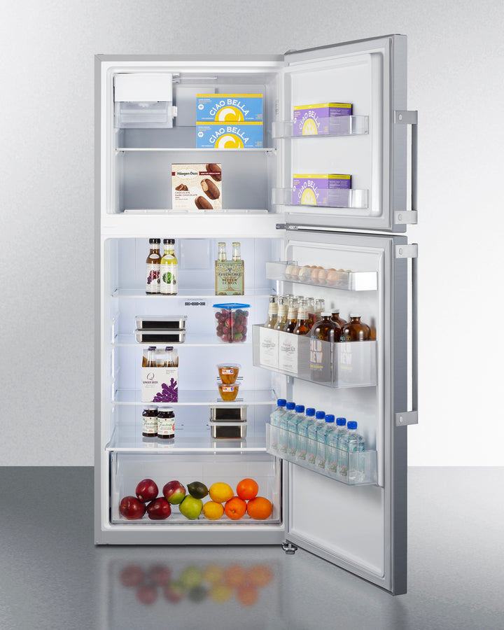 Summit - ENERGY STAR certified counter depth refrigerator-freezer with stainless steel doors, platinum cabinet, and icemaker - FF1514SSIM Summit - ENERGY STAR certified counter depth refrigerator-freezer with stainless steel doors, platinum cabinet, and icemaker - FF1514SSIM