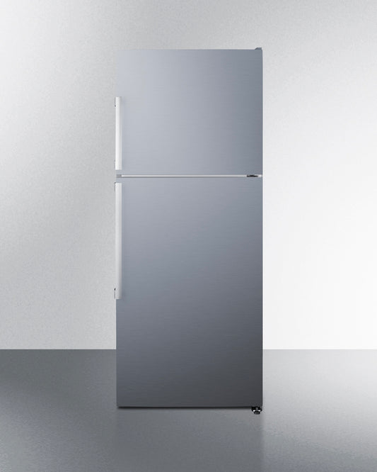 Summit - ENERGY STAR certified counter depth refrigerator-freezer with stainless steel doors, platinum cabinet, and icemaker - FF1514SSIM