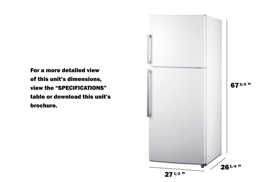 Summit - ENERGY STAR certified counter depth refrigerator-freezer with stainless steel doors, platinum cabinet, and icemaker - FF1515W Summit - ENERGY STAR certified counter depth refrigerator-freezer with stainless steel doors, platinum cabinet, and icemaker - FF1515W