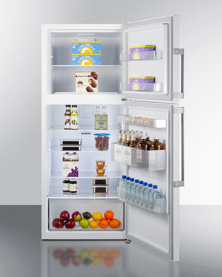 Summit - ENERGY STAR certified counter depth refrigerator-freezer with stainless steel doors, platinum cabinet, and icemaker - FF1515W Summit - ENERGY STAR certified counter depth refrigerator-freezer with stainless steel doors, platinum cabinet, and icemaker - FF1515W