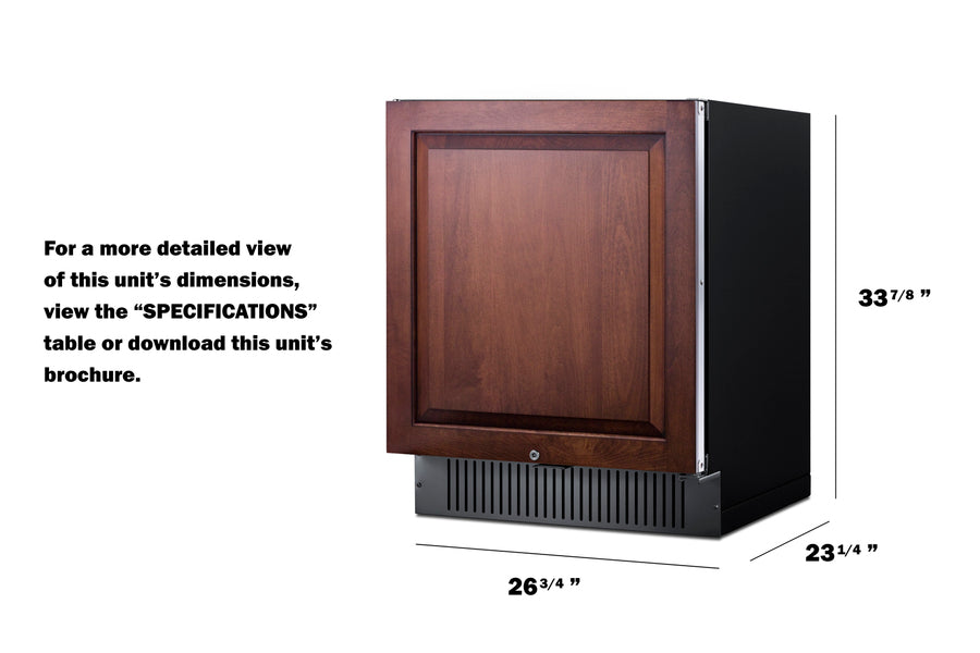 Summit - 27" Wide Built-In All-Refrigerator (Panel Not Included) - FF27BSSIF Summit - 27" Wide Built-In All-Refrigerator (Panel Not Included) - FF27BSSIF