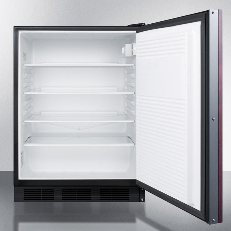 Summit - ADA compliant undercounter all-refrigerator for general purpose/commercial use, auto defrost w/integrated door frame for panels and black cabinet - FF7BKIFADA Summit - ADA compliant undercounter all-refrigerator for general purpose/commercial use, auto defrost w/integrated door frame for panels and black cabinet - FF7BKIFADA