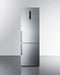 Summit - European counter depth bottom freezer refrigerator with stainless steel doors, platinum cabinet, factory installed icemaker, and digital controls for each section - FFBF249SS2IM