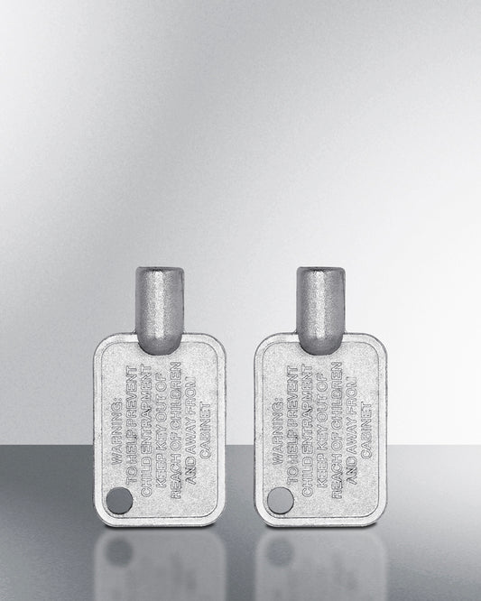 Summit - Set of two keys compatible with various Summit and Accucold refrigeration units, including model numbers beginning ACR14, ACR17, CT66, FF7, FF6, and VT65ML - KEY3