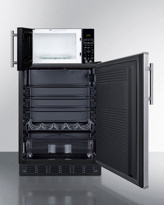 Summit - Combination all-refrigerator and microwave - MRF708BLSSA