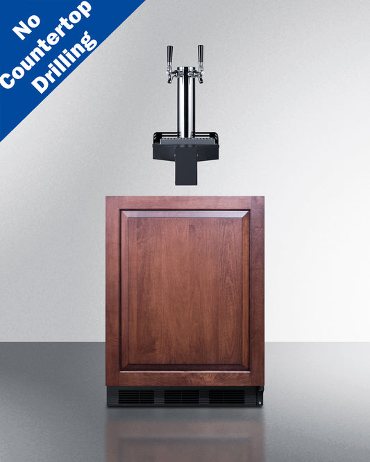 Summit - ADA height built-in undercounter Floating Tap Kegerator, requires no countertop drilling - SBC58BLIFFLTWADA