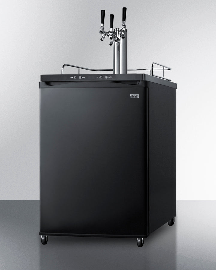 Summit - Freestanding residential beer dispenser, auto defrost with triple tap kit, digital thermostat and black exterior finish - SBC635MTRIPLE Summit - Freestanding residential beer dispenser, auto defrost with triple tap kit, digital thermostat and black exterior finish - SBC635MTRIPLE