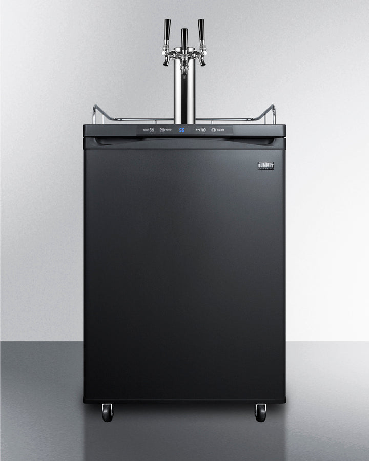 Summit - Freestanding residential beer dispenser, auto defrost with triple tap kit, digital thermostat and black exterior finish - SBC635MTRIPLE Summit - Freestanding residential beer dispenser, auto defrost with triple tap kit, digital thermostat and black exterior finish - SBC635MTRIPLE